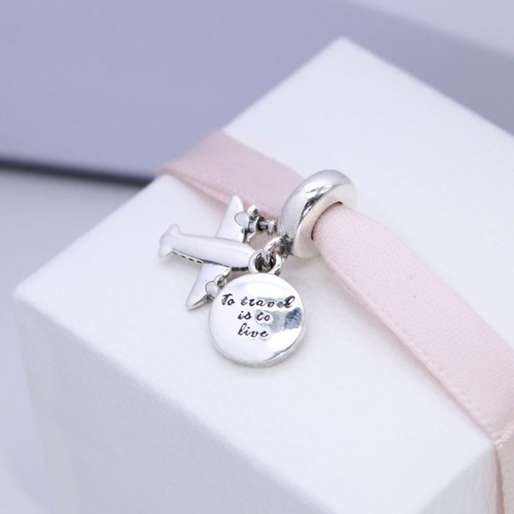 Pandora Propeller Plane Dangle Charm  Travel and Hobbies Sterling silver Pendant - Picture 3 of 5